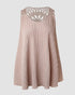 Hollow Out Crochet Lace Tank Top Apricot