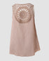 Hollow Out Crochet Lace Tank Top Apricot