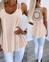 Hollow Out Crochet Lace Tank Top Apricot