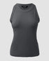 O-Neck Sleeveless Basic Slim Fit Skinny Tank Casual Top(Without Pads) Dark grey