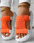 Braided Cutout Round Toe Casual Slippers orange