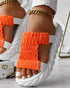 Braided Cutout Round Toe Casual Slippers orange
