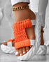 Braided Cutout Round Toe Casual Slippers orange
