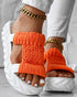 Braided Cutout Round Toe Casual Slippers orange