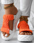 Braided Cutout Round Toe Casual Slippers orange