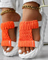 Braided Cutout Round Toe Casual Slippers orange