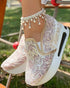 Sequin Slip On Muffin Sneakers gold&white