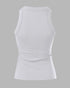 ChicMe Built-in Bra Ribbed Round Neck Tank Top white
