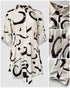Floral Print Turn-down Collar Long Sleeve Casual Pressed Pleats Shirt Dress Apricot