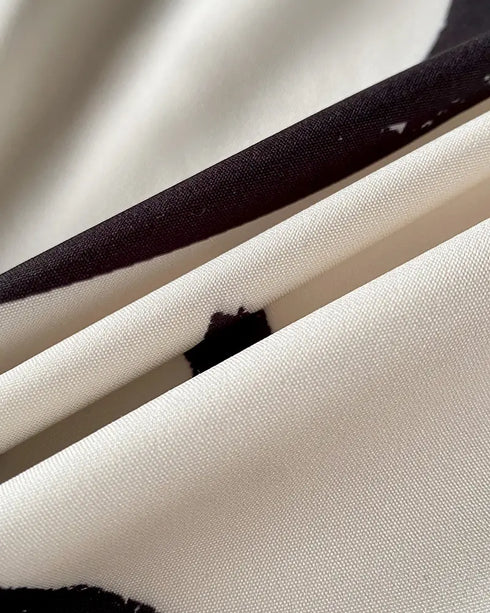 Butterfly Print Turn-down Collar Long Sleeve Casual Shirred Shirt Dress Apricot