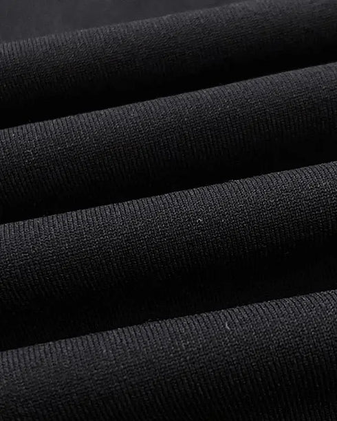 Cold Shoulder Ruched Buckle Wide Leg Jumpsuit black