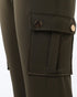 Camouflage Print High Waist Skinny Leggings with Cargo Flap Pockets Casual Pants black