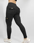 Zipper Pocket Slim Fit Yoga Pants Casual High Waist Workout Pants black
