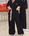 Turn-down Collar Long Sleeve Casual Asymmetrical Tied Detail Cinch Jumpsuit black