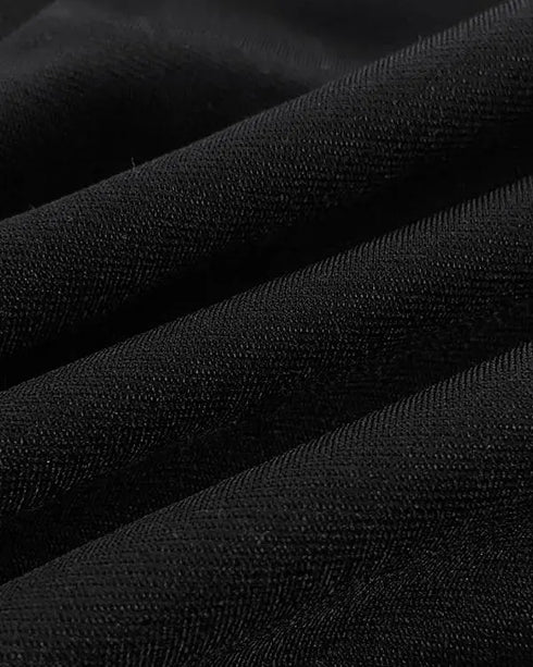 Sequin Bowknot Decor Contrast Sequin Paneled Square Neck Long Sleeve Jumpsuit Casual Cinched Waist Wide Leg Jumpsuit black