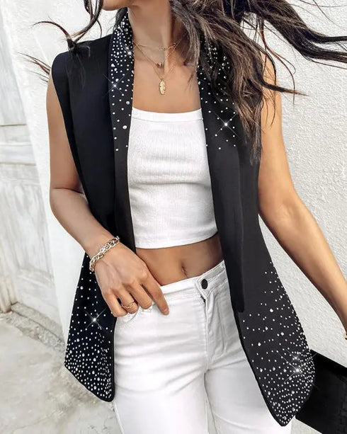 Shawl Collar Long Sleeve Button Design Blazer Casual Open Front Work Office Jackets Blazer black