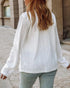 Eyelet Embroidery Turn-Up Sleeves Open Front Coat white