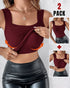 U-Neck Sleeveless Tank Seamless Skinny Layering Top with Built-In Bra style2