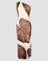 Tropical Print One Shoulder Bodycon Slit Dress Sexy Slim Fit Maxi Dress Dark Brown