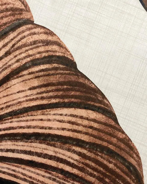 Tropical Print One Shoulder Bodycon Slit Dress Sexy Slim Fit Maxi Dress Dark Brown