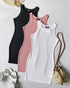 Scoop Neck Sleeveless Tank Dress Minimalist Ribbed Bodycon Dress white