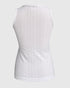 Contrast Lace V Neck Sleeveless Knit Top Casual Slim Fit Tank white