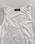 Contrast Lace V Neck Sleeveless Knit Top Casual Slim Fit Tank white