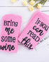 1Pair Funny Letter Print Crew Socks pink