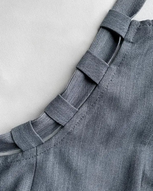 Halter Tied Detail Backless Slim Fit Dress Zipper Back Slit Maxi Dress Dark grey