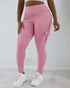 Zipper Pocket Slim Fit Yoga Pants Casual High Waist Workout Pants pink