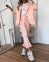 Shawl Collar Long Sleeve Blazer and Drawstring Pants Set orange
