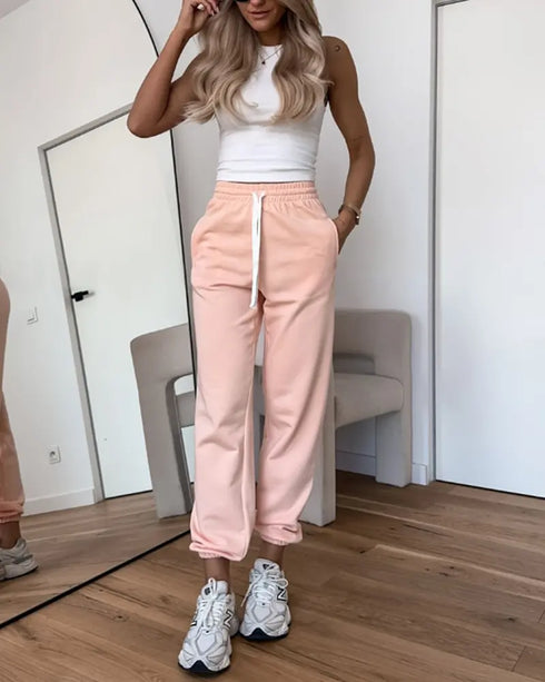 Shawl Collar Long Sleeve Blazer and Drawstring Pants Set orange