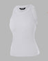 O-Neck Sleeveless Basic Slim Fit Skinny Tank Casual Top(Without Pads) white