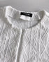 Jacquard & Argyle Pattern Open Front Jacket Casual Crop Coat white