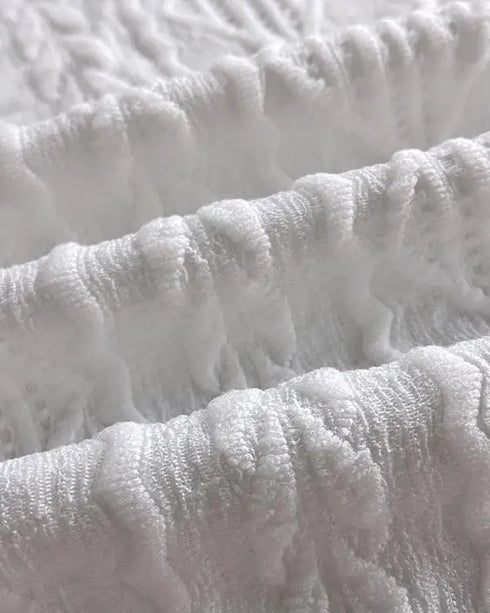 Jacquard & Argyle Pattern Open Front Jacket Casual Crop Coat white