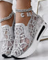 Sequin Slip On Muffin Sneakers silver