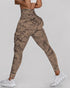 Camouflage Print High Waist Skinny Leggings with Cargo Flap Pockets Casual Pants khaki
