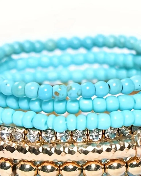 1pcs Bohemian Beaded Trendy Multi-layer Bracelet green