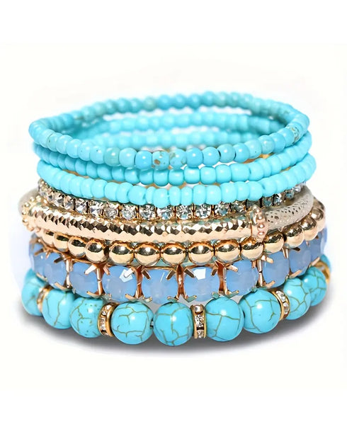 1pcs Bohemian Beaded Trendy Multi-layer Bracelet green