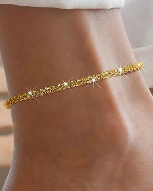 1pc Twisted Beach Chain Anklet gold