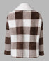 Plaid Print Double Breasted Teddy Coat brown