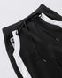 2 Pieces Outfit Half Zip Long Sleeve Top and Drawstring Elastic Waist Pants Set Casual Contrast Paneled Side Set blackwhite