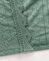 Jacquard Contrast Lace Scallop Trim Open Front Coat Casual Breathable Crop Cardigan green