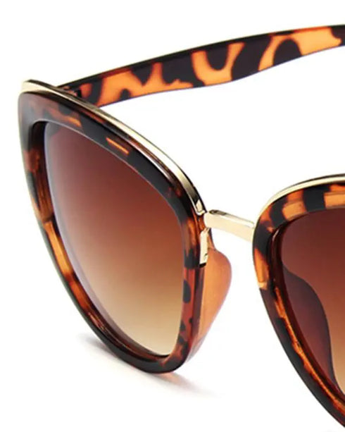 1Pair Vintage Leopard Cat Eye Shaped Sunglasses Leopard