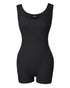 Ribbed U-Neck Yoga Romper Workout One Piece Seamless Tank Top Jumpsuit black
