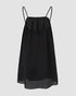 2 Pieces Outfit Keyhole Neck Bell Sleeve Top Layered Dress black