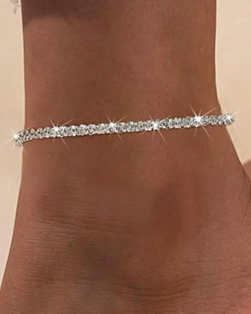 1pc Twisted Beach Chain Anklet silver