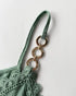 Chain Decor Eyelet Embroidery Lace Patch Tank Top green