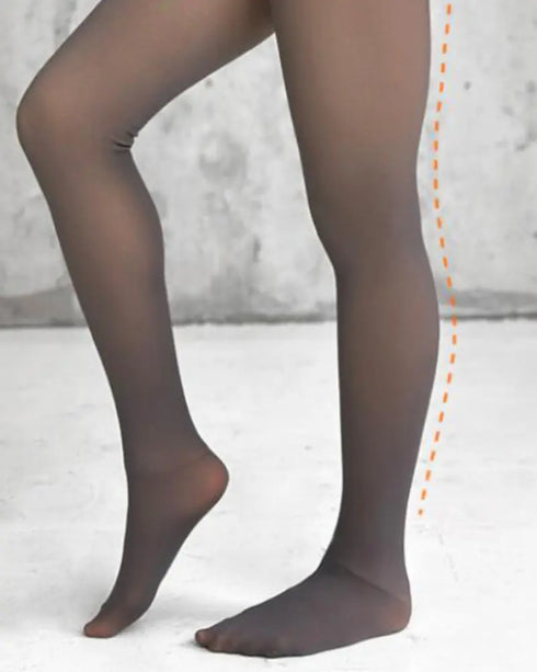 Fleece Lined Tummy Control Butt Lifter Tights Fake Translucent Thermal High Waist Pantyhose Tights Leggings gray