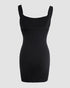 Rhinestone Thick Strap Ribbed Bodycon Dress Sexy Slim Fit Mini Dress black